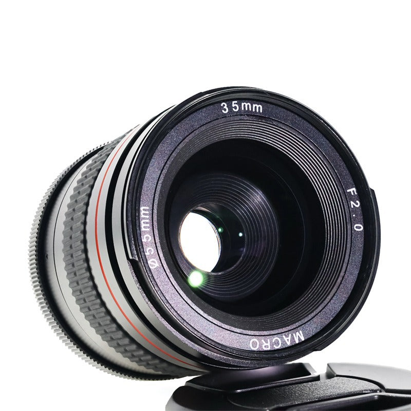 35mm F2.0 Full Frame Fixed Focus Lens Wide Angle Large Aperture Manual Lens Humanistic Portrait Street Shooting Tool SLR Micro Single Camera Universal Lens