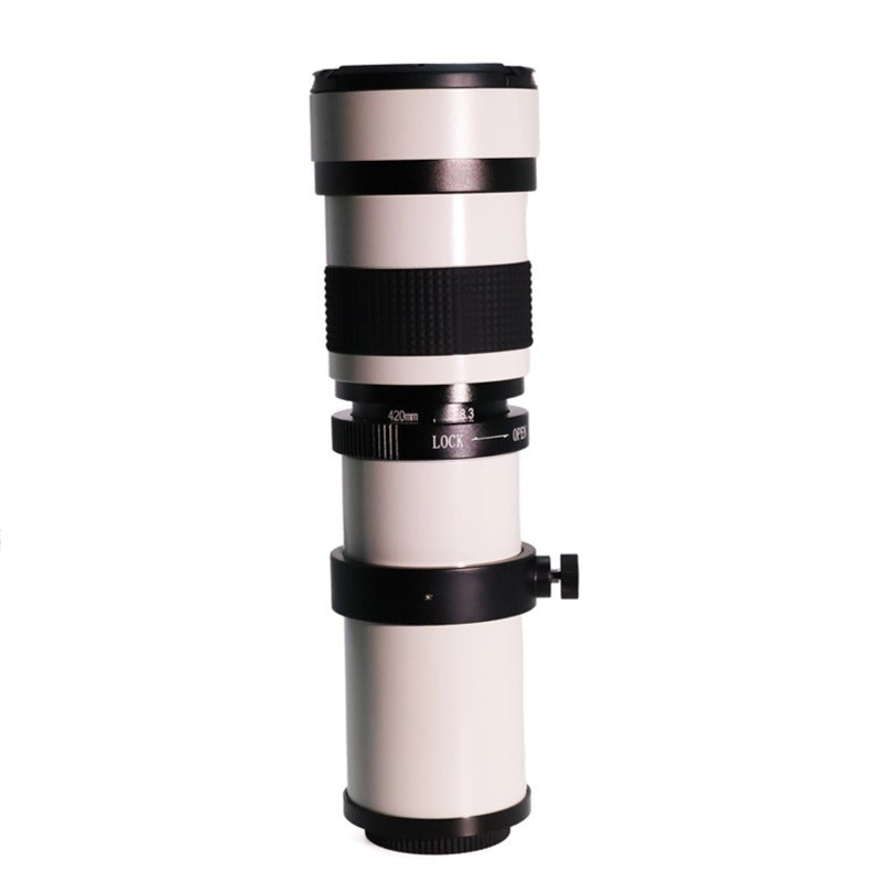 420-800mm F8.3-16 Full Frame White Zoom Telephoto Lens Manual Telephoto Bird Watching Moon Photography