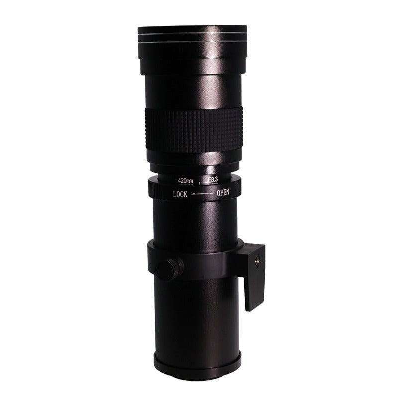 420-800mm F8.3-16 Full Frame Zoom Telephoto Lens Manual Telephoto Camera Lens for Bird Watching and Moon Photography