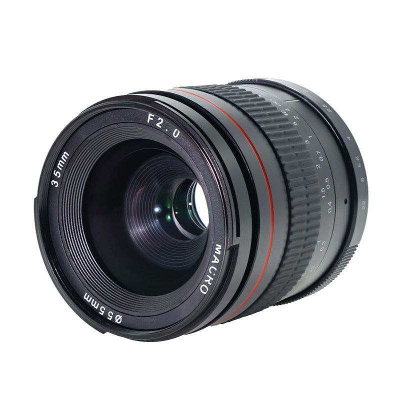 35mm F2.0 Full Frame Fixed Focus Lens Wide Angle Large Aperture Manual Lens Humanistic Portrait Street Shooting Tool SLR Micro Single Camera Universal Lens